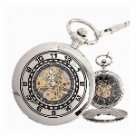 ポケットウォッチ 懐中時計 手巻き スケルトン 蓋付き シースルー  PWA00..