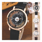 大きめケースにアクセントカラーのミリタリーメンズウォッチ フェイクダイアル メン..