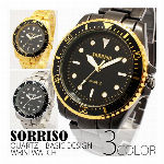 正規品SORRISOソリッソ ピンクゴールドベゼルにブラックベルト フェイククロ..