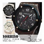 正規品SORRISOソリッソ 定番デザイン シンプル機能のダイバーズ風腕時計 S..