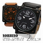正規品SORRISOソリッソ ビスデザインベゼルにラバーベルト フェイククロノグ..