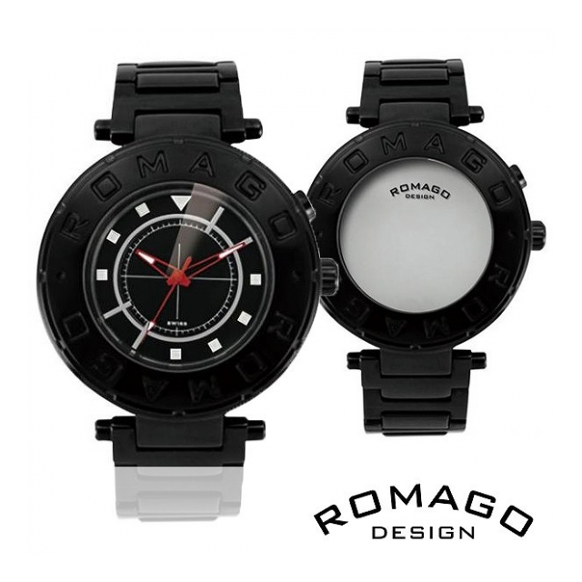 正規品 ROMAGO DESIGN腕時計 ロマゴデザイン RM002-0055ST-BK フロー Flow メンズ腕時計