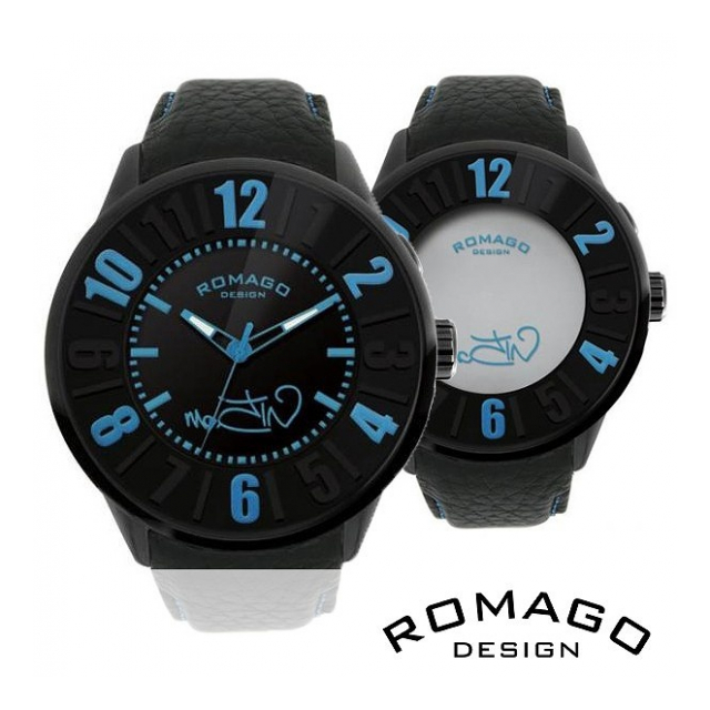 正規品 ROMAGO DESIGN腕時計 ロマゴデザイン RM007-0053ST-BU ヌメレーション メンズ腕時計