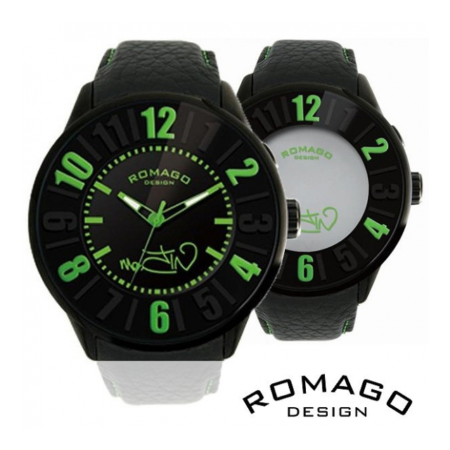 正規品 ROMAGO DESIGN腕時計 ロマゴデザイン RM007-0053ST-GR ヌメレーション メンズ腕時計