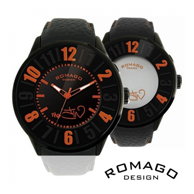 正規品 ROMAGO DESIGN腕時計 ロマゴデザイン RM007-0053ST-OR ヌメレーション メンズ腕時計
