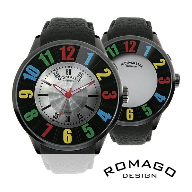 正規品 ROMAGO DESIGN腕時計 ロマゴデザイン RM007-0053ST-RD ヌメレーション メンズ腕時計