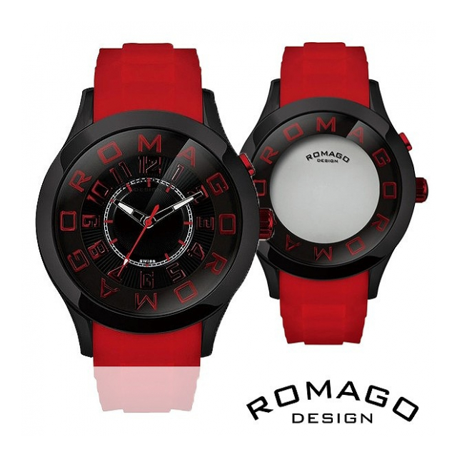 正規品 ROMAGO DESIGN腕時計 ロマゴデザイン RM015-0162PL-BKRD アトラクション Attraction メンズ腕時計