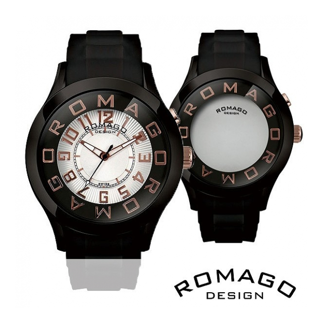 正規品 ROMAGO DESIGN腕時計 ロマゴデザイン RM015-0162PL-BKRG アトラクション Attraction メンズ腕時計
