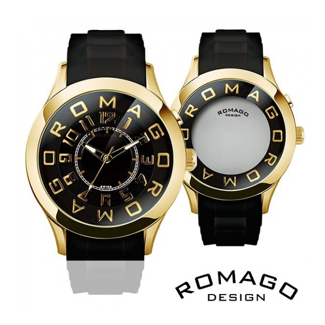 正規品 ROMAGO DESIGN腕時計 ロマゴデザイン RM015-0162PL-GDBK アトラクション Attraction メンズ腕時計