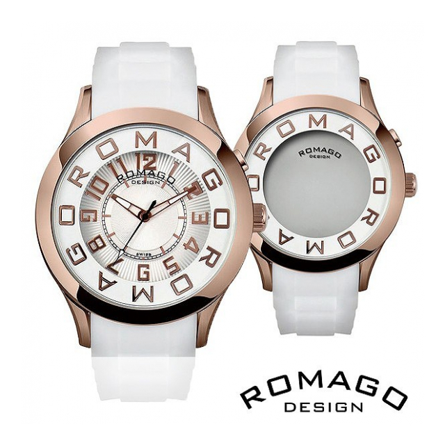 正規品 ROMAGO DESIGN腕時計 ロマゴデザイン RM015-0162PL-RGWH アトラクション Attraction メンズ腕時計