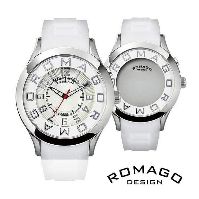 正規品 ROMAGO DESIGN腕時計 ロマゴデザイン RM015-0162PL-SVWH アトラクション Attraction メンズ腕時計