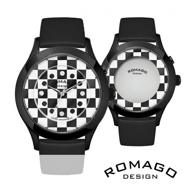 正規品 ROMAGO DESIGN腕時計 ロマゴデザイン RM052-0314ST-BKWH ファッションコード メンズ腕時計