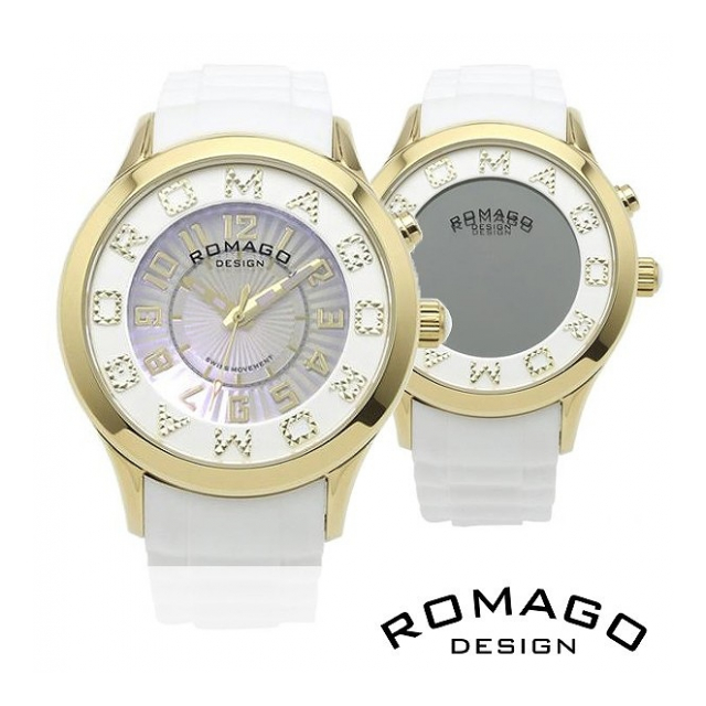 正規品 ROMAGO DESIGN腕時計 ロマゴデザイン RM067-0162PL-GDWH アトラクション レディース腕時計