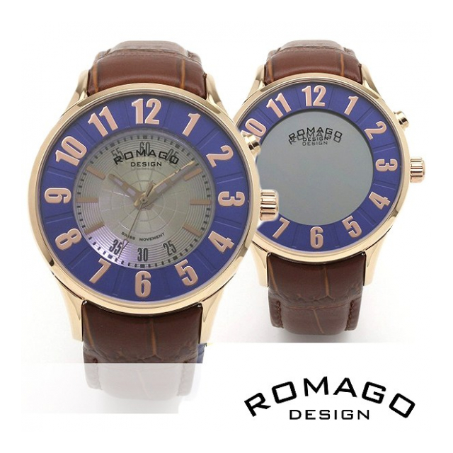 正規品 ROMAGO DESIGN腕時計 ロマゴデザイン RM068-0053ST-RGBR ヌメレーション レディース腕時計