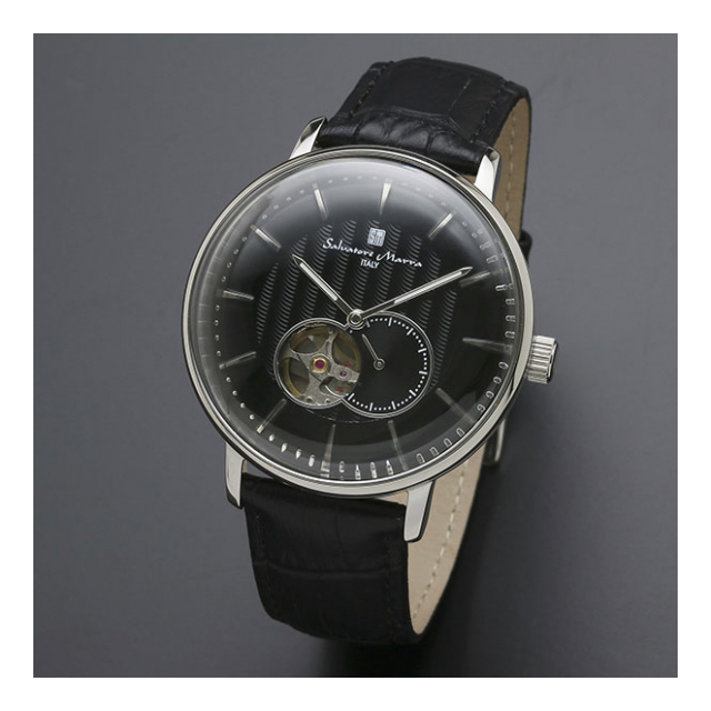 正規品Salvatore Marra腕時計サルバトーレマーラ SM17114-SSBK 自動巻き スモールセコンド メンズ腕時計