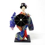 9インチ　日本人形　沖縄　琉球　舞踊　レッド　（商品コード：303-123）