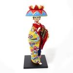 9インチ　日本人形　沖縄　琉球　舞踊　ピンク　（商品コード：303-120）