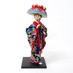 9インチ　日本人形　沖縄　琉球　舞踊　オレンジ　（商品コード：303-121）