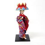 9インチ　日本人形　沖縄　琉球　舞踊　ブラック　（商品コード：303-122）