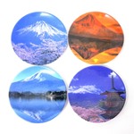 和柄メラミン食器　小皿4枚セット　富士山　（商品コード：303-597）