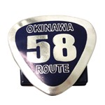 本革コインパース　沖縄　ルート58 （ROUTE58）　ブルー/シルバー　（商品コード：319-406）