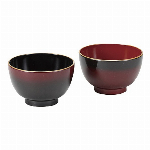 山中塗　欅汁椀ペア（クリア）