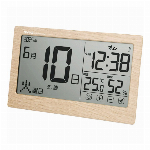 デジタル電波時計　ウッドライン