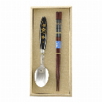 【ギフト】和とらりー　うるし金桜　スプーン＆赤染金桜箸セット　