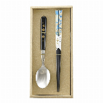 【ギフト】和とらりー　うるし金桜 都　スプーン＆桃山箸セット　