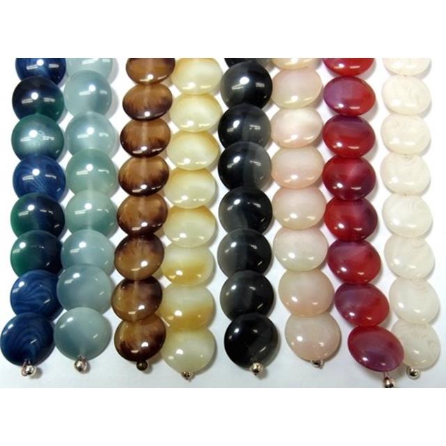 【日本製】棒管ビーズ　13mm　碁石　ナナメ穴通し