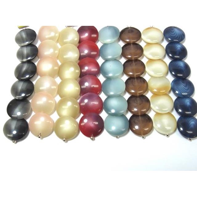 【日本製】棒管ビーズ　20mm　碁石　ナナメ穴通し