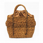 菊花編み　巾着　山葡萄かごバッグ　籠バッグ　手作り　天然素材