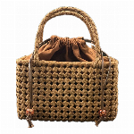 四角編み　内布付き 山葡萄かごバッグ　籠バッグ　手作り　天然素材