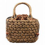 六角花編み　内布付き　山葡萄かごバッグ　籠バッグ　手作り　天然素材