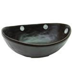 ■美濃焼単品■ナチュラルドットカレー皿ブラウン