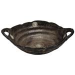 ■美濃焼単品■モカドット手付カレー皿