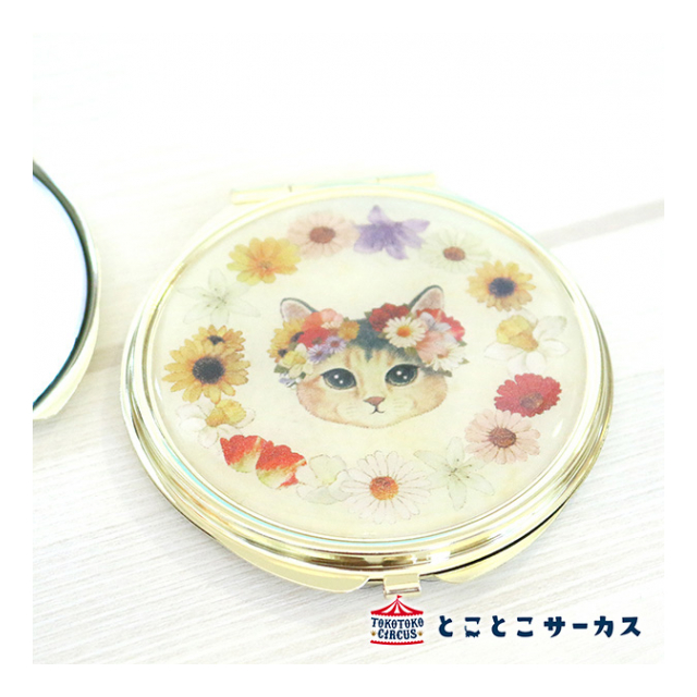 コンパクトミラー ねこ「fleurs&chats-book-」
