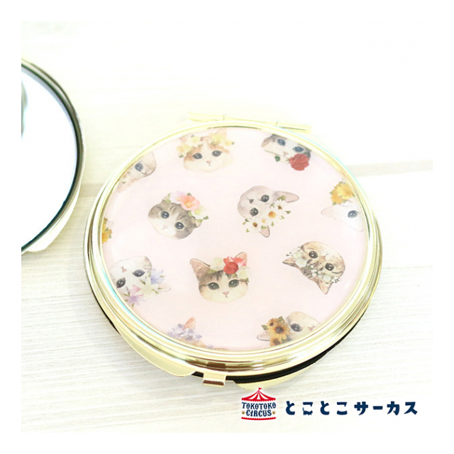 コンパクトミラー ねこ「fleurs&chats-flower-」