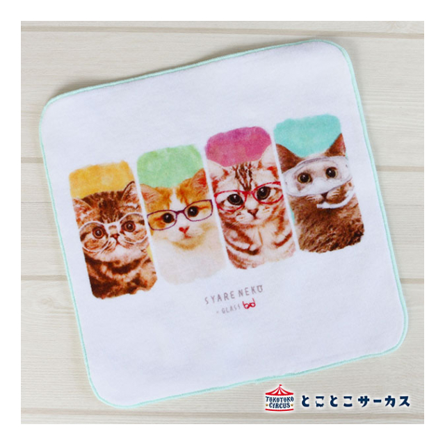 タオル　ねこ「SYARENEKO×GLASS」