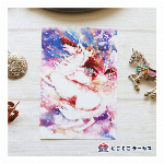 ポストカード ねこ「kyou wa donna hi?-スノードームのおともだち..