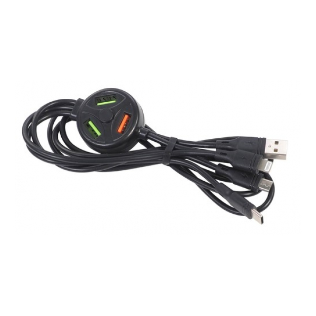 6in1マルチケーブル（ブラック） IB-080 - 株式会社センター商事 [品番