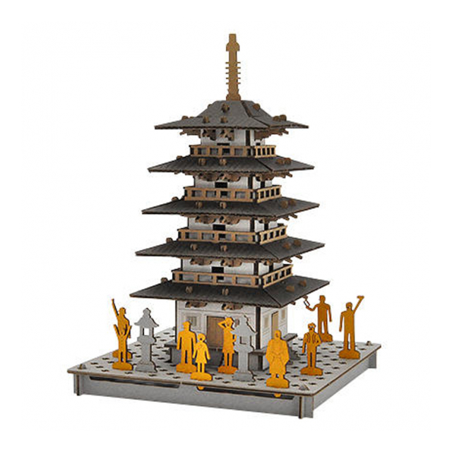 PUSUPUSU 3D Line 五重塔　No.4416　ダンボール工作キット