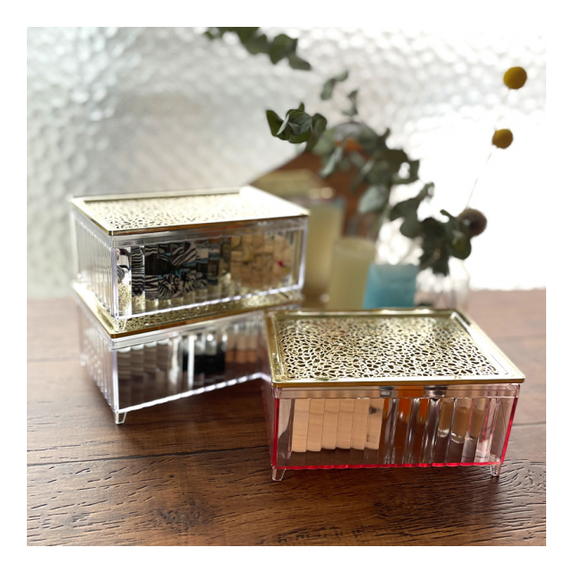 小物入れ コットンケース ビジュー スタッキングケース コットン