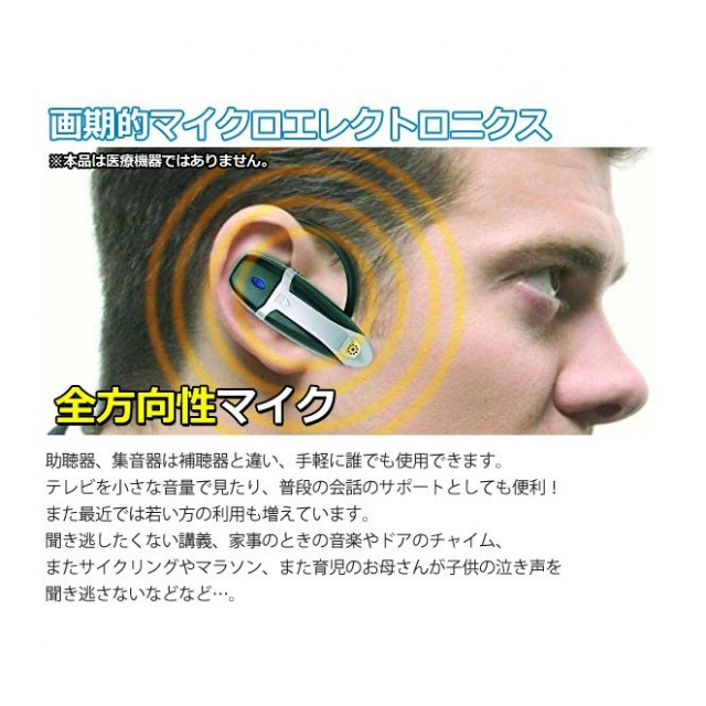 市場 沐光集音器 ほちょうき 左右両用 充電式 軽量 集音器 耳掛け式