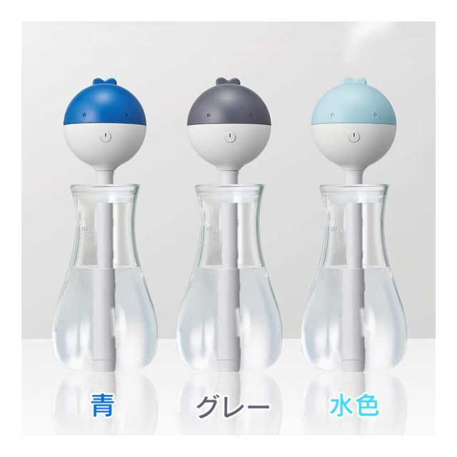 超音波加湿器 スティック型 ペットボトル加湿器 専用容器付き USB/AC電源 自動オフタイマー 省エネ 2WAY 卓上 車載可 寝室 おしゃれ  かわいい 乾燥対策 ◇ くじら加湿器 - 卸プライス.JP [品番：20201029-kujirakashitsuki]  の卸・問屋・仕入れ・卸売り【ザッカネット】