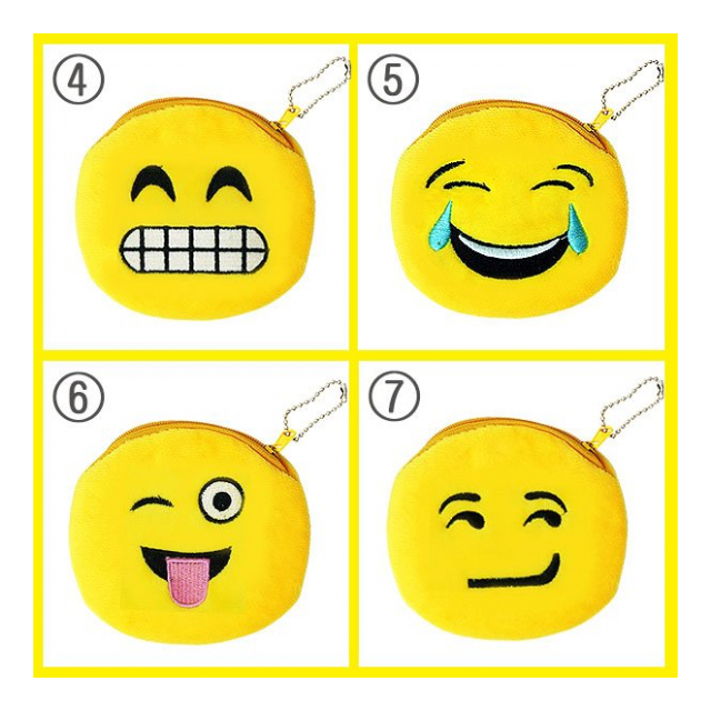 コインケース 小銭入れ ポーチ チェーン付 ポーチ イヤホンケース かわいい 絵文字 キャラクター スマイル 笑顔 泣き おいしい かわいい 全10種類 おまかせ 2個セット 雑貨 キーホルダー 景品 ノベルティ Emojiポーチ2個 卸プライス Jp 品番 1030 Emojipouch