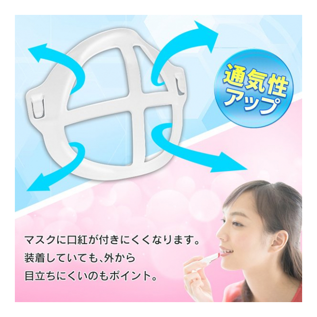 マスク 苦しくない ブレスサポート３個入 マスク 内側 プラスチック マスクカップ ３個セット 洗える 繰り返し使える マスク 息がしやすい フレーム 3p 通気性アップ スペーサー 蒸れ かぶれ 暑さ対策 衛生用品 まとめ買い ブレスサポートib 卸プライス Jp 品番