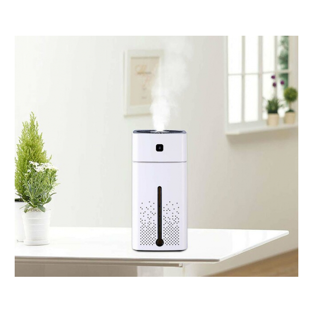 レクタングル加湿器 1.0L / 卓上加湿器 大容量 超音波加湿器 ミスト加湿器 ホワイト LEDイルミネーション 癒し インテリアライト ムードライト機能 かわいい スマート 美容 健康 乾燥対策 家電