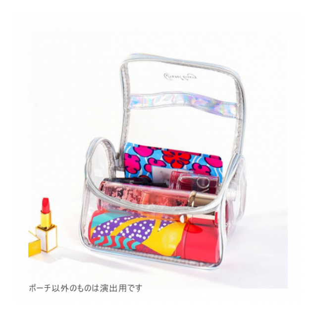 PVC化粧ポーチ 透明 クリアポーチ 収納バッグ ビニールポーチ メイク