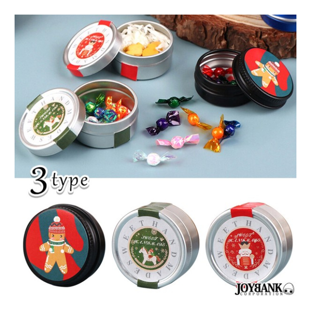 ミニチュア］クリスマス お菓子缶【キャンディ/クッキー/プレゼント